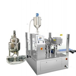 Automatisk färdigtillverkad påsfyllningsförsegling med pistionsfyllare för vätska och pasta